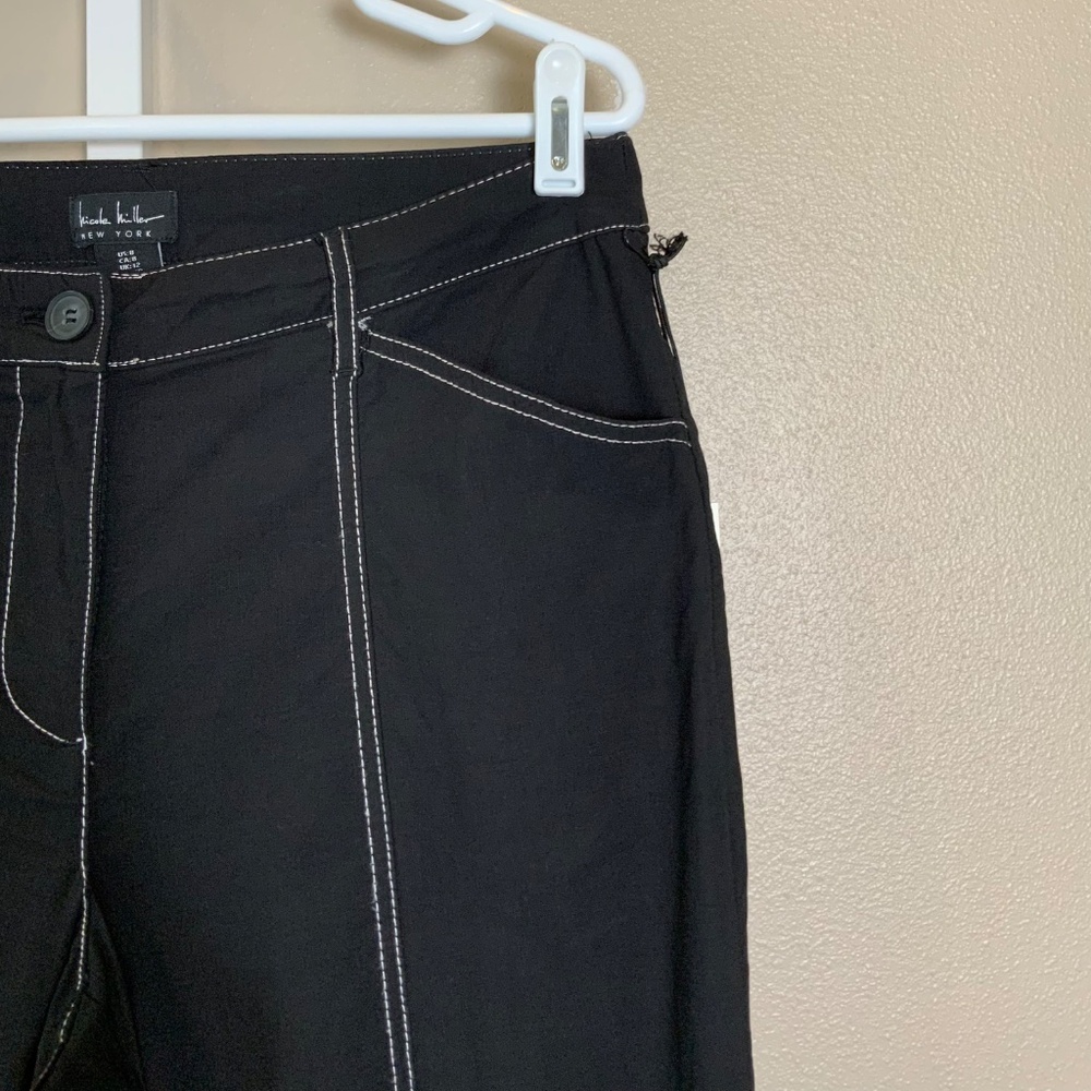 Nicole Miller Contrast Stitch Cropped Pants - Picture 6 of 16